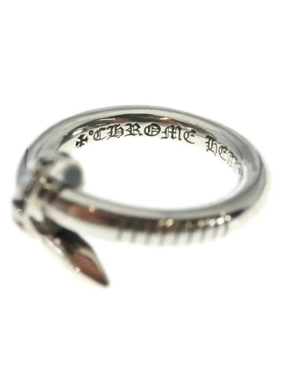 Chrome Hearts Nail Crsball Cross Ball Ring Silver